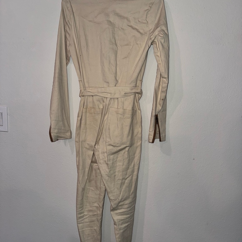 Fashion Nova Cream Jumpsuit with Brown Accents - Picture 4 of 4